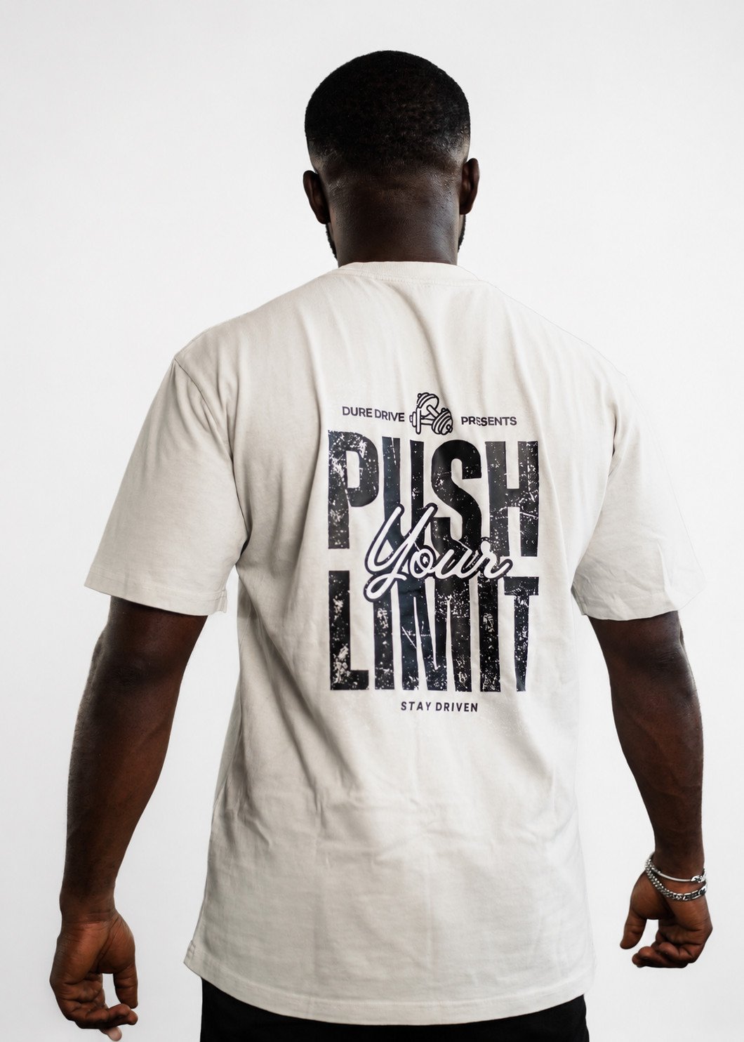 Push Your Limit Oversized Faded Bone T-shirt - Image 2