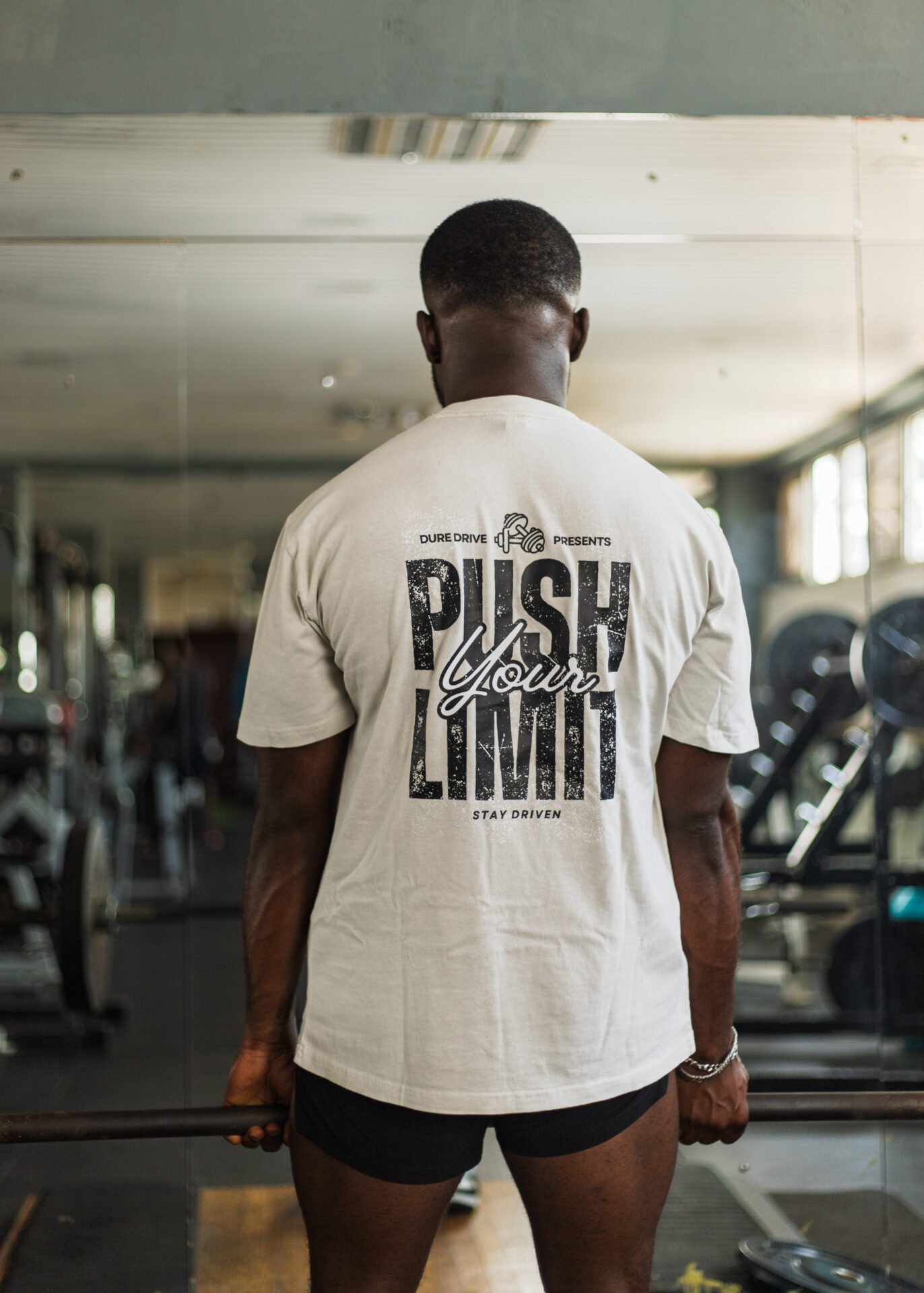 Push Your Limit Oversized Faded Bone T-shirt - Image 4
